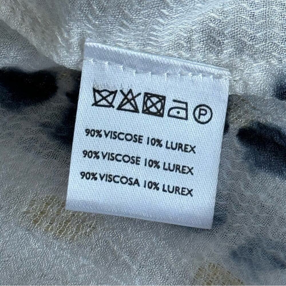 Anthropologie Vada White Blue Gold Shimmer Cocoon Kimono Women’s One Size - Picture 11 of 12